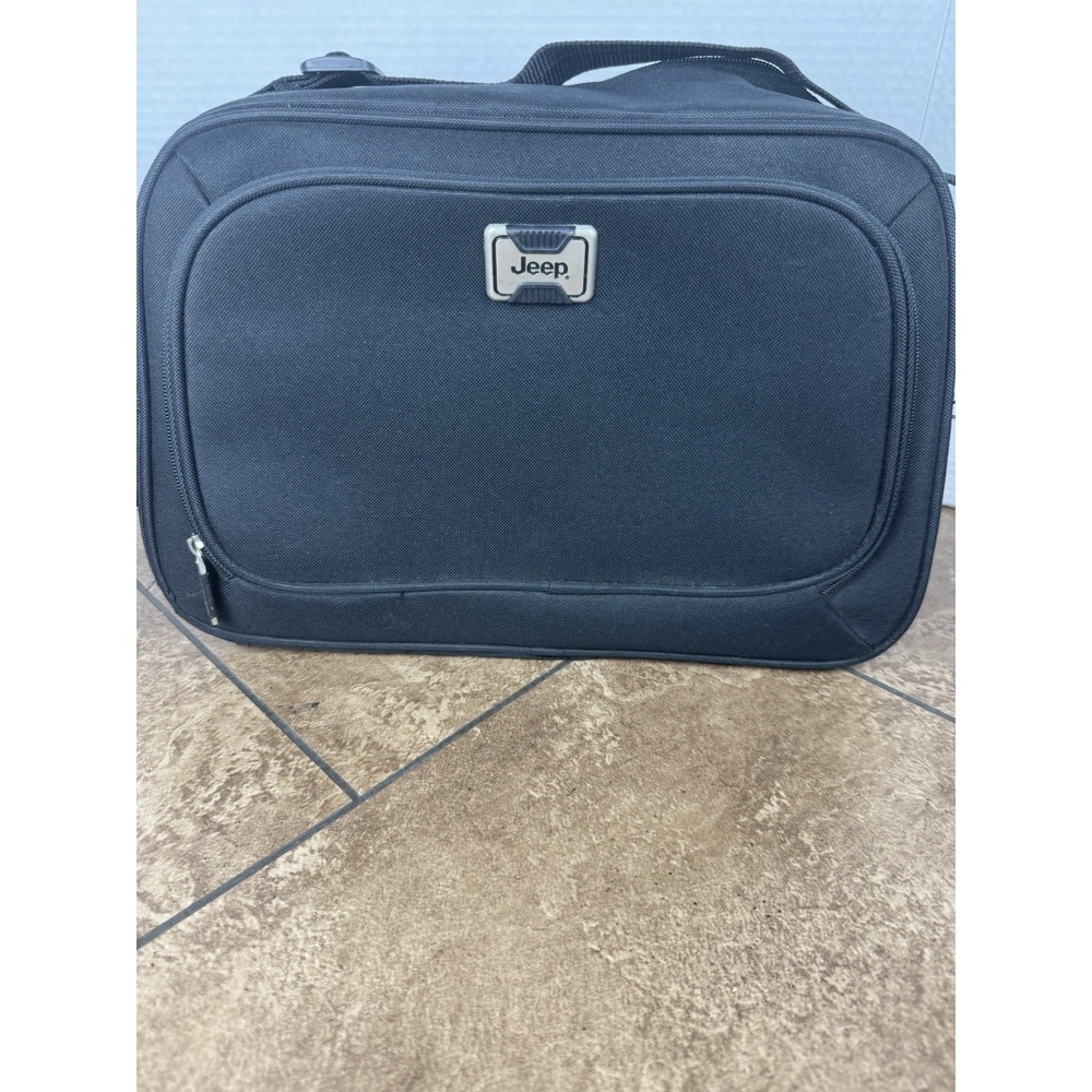 JEEP‎ Authentic Black Messenger Bag Carry On Travel Tote With Shoulder Strap